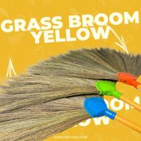 ราคา Grass Broom Yellowไม้กวาดดอกหญ้าด้ามเหลืองทากาว รุ่นหนาพิเศษ Dino Brand (25167544327)