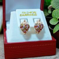 ราคา #ต่างหูนาคลายสตอเบอรี่ประดับพลอยนพเก้าสำหรับคุณผู้หญิง (51855334416)