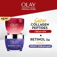 ราคา [แพคคู่] Olay Regenerist Super Collagen-Peptides Moisturizer 45g + Retinol 24 Max Moisturizer 50g (27381595839)