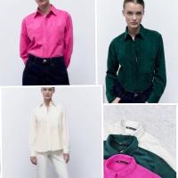 ราคา Zara เสื้อเชิ๊ตแขนยาว เนื้อผ้าลูกฟูก ทรงโอเวอร์ไซส์ ชายเสื้อหน้าสั้นหลังยาว เนื้อผ้าสวย นุ่ม ไม่หนา ยับยาก (23502204603)