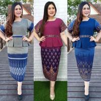 ราคา ชุดเดรสลายไทยไซส์ใหญ่ทรงสวยช่วยทำให้ดูเพรียวและตัวยาวขึ้นดูหรูสง่าสุดๆ (6554241918)