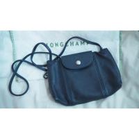 ราคา ✨Longchamp cuir crossbody สีกรม(Navy) (2708900467)