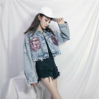 ราคา เสื้อยีนส์ปักเลื่อม : แจ็คเก็ตยีนส์แฟชั่น สไตล์เกาหลี (1778036587)