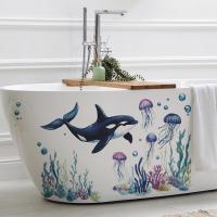 ราคา ปลาวาฬใต้น้ำ พืชน้ำ แมงกะพรุน สติ๊กเกอร์กันน้ำ PVC สำหรับตกแต่งห้องน้ำ อ่างอาบน้ำ ตกแต่งพื้นหลังบ้าน สติ๊กเกอร์ติดผนัง (43604146740)