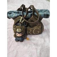 ราคา กระเป๋า Merge มือสอง + ผ้าด้านในลายตารางสีฟ้า + ตุ๊กตาห้อย Hirono (27292571139)