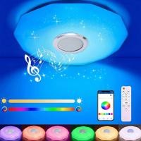 ราคา 【ควบคุมผ่านแอป+เสียงสเตอริโอ】ลำโพงบลูทูธพร้อมโคมไฟเพดาน RGB ระบบสัมผัส เปลี่ยนสีผ่านรีโมท Bluetooth5.0/WiFi ลำโพงติดเพดาน/โคมไฟพร้อมลำโพง/เครื่องเสียงติดเพดาน (53705394113)