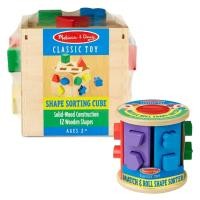 ราคา ของแท้ USA[12ชิ้น] บล็อกหยอดรูปร่าง Melissa & Doug Shape Sorting Cube 12 Pcs USA หลากรุ่น 575/9041 ทำจากไม้ มีกล่องเ (22759366828)