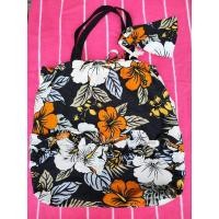ราคา กระเป๋าผ้า มือสองญี่ปุ่น พิมพ์ลายดอกไม้สีดำ (21968122576)
