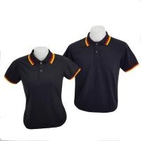 ราคา เสื้อโปโลสีดำ เสื้อคอปก แขนสั้น ปกดำขลิบแดง-เหลือง เสื้อคอปกสีดำ LBK09 (3239141263)