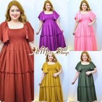 ราคา ⭐AiMiss Shop⭐ รหัส M-23 เดรสผ้าพื้นแต่งแขนระบาย เดรสใส่ออกงานสวยๆ ชุดสาวอวบ เสื้อผ้าคนอ้วน (29768098671)