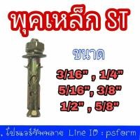 ราคา พุกเหล็ก ชุบรุ้ง หกเหลี่ยมมีเขี้ยว ปุ๊กเหล็ก พุ๊กเหล็ก สตัดโบลท์ มีขนาด 3/16" , 1/4" , 5/16" , 3/8" , 1/2"นิ้ว (23763833031)