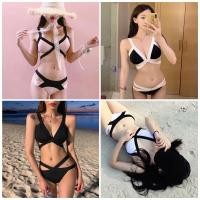 ราคา บิกินี่ ชุดว่ายน้ำสายไขว้ ชุดว่ายน้ำสปอร์ต ชุดว่ายน้ำเซ็กซี่ ชุดว่ายน้ำสีขาว ชุดว่ายน้ำสีดำ บิกินี่สีดำ บิกินี่สีขาว (6401405)