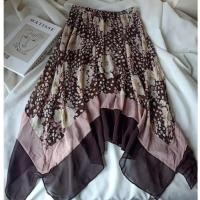 ราคา กระโปรง ผ้าชีฟอง ชายไม่เท่า ลายดอก เอวยืด (40273957833)