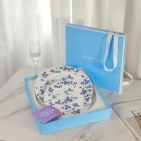ราคา Wedgwood Western dish Blue strawberry bone china Dim sum dish Steak dish dish Tableware gift box set (24169960081)
