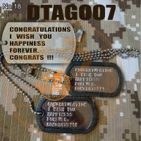 ราคา CONGRATULATIONS #2 ป้ายชื่อ แผ่นแสตนเลสแท้ ด๊อกแท็ก NAMETAG DOGTAG (1 ชุดมี 2 แผ่น) No.18 / DEEDEE2PAKCOM (10802389023)