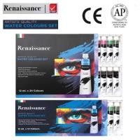 ราคา Renaissance Water Colour Set สีน้ำ ชุด 12 สี และ 24 สี เนื้อเนียน สีสวย สีสด (28505862268)