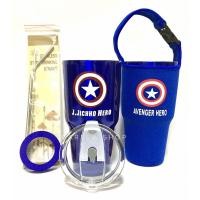 ราคา แก้วเก็บอุณหภูมิ ร้อน-เย็น แก้วเยติ ลายกัปตันอเมริกา สีน้ำเงิน ฟรี!!. หลอดสแตนเลส และยางรองแก้ว (คละสี) (5949893616)