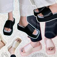 ราคา OhBlablaShoes พร้อมส่ง รองเท้าแตะส้นตึก ( รุ่น TOFFEE ) สีดำ , ครีม (11411652978)