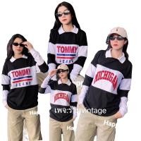 ราคา เสื้อยืดลายทางคอปกแขนยาวใส่ได้ทั้งผู้หญิงและผู้ชาย (5055024680)