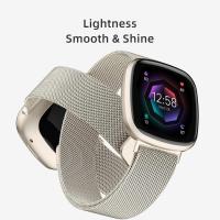 ราคา สายสแตนเลสสําหรับ Fitbit Versa Lite SE Versa 2 3 4 Sense 2 ตาข่ายโลหะอุปกรณ์เสริมสร้อยข้อมือสําหรับผู้หญิงผู้ชาย (28584230448)