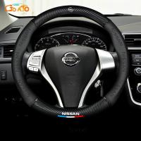 ราคา Gtioato พวงมาลัยรถ 38 ซม.พวงมาลัยรถคาร์บอนไฟเบอร์ PU หนังพวงมาลัยพวงมาลัยสําหรับ Nissan March Almera Navara Tiida Nissan Mrail (12760832834)
