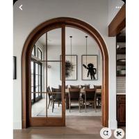 ราคา (ชุดวงกบ-ประตู) ประตูโค้งบานคู่ ไม้เนื้อแข็ง ระแนงช่องกระจก 6 ช่อง พร้อมวงกบประตูโค้ง 2”x4” ไม้เนื้อแข็ง (26925687000)