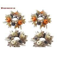 ราคา 4PCS เทียนคริสต์มาสแหวนฟักทอง Maple ใบเทียนแหวนพวงหรีด Mini ฤดูใบไม้ร่วงประดิษฐ์เทียนแหวน (50453686387)