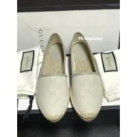 ราคา รองเท้า Gucci espadrille ลาย GG สีขาวไอเวอรี่ size 38.5 (9176518692)