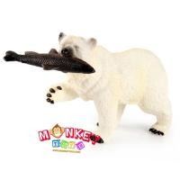 ราคา Monkey Toys โมเดลสัตว์ Polar Bear หมี ขาว คาบปลา ขนาด 19.00 CM (จากหาดใหญ่) (25117829425)