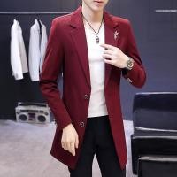 ราคา ✨2025✨ เสื้อคลุม ดาริ ผู้ชาย ผู้ชาย สไตล์เกาหลีสลิมฟิตสูทฤดูใบไม้ผลิฤดูใบไม้ร่วงหล่อบุคลิกภาพเสื้อขนาดเล็กไนท์คลับสลักเสื้อลําลองสีแดง (47555094104)