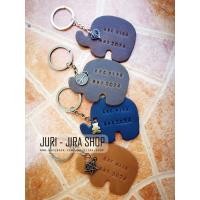 ราคา [Juri-Jira Shop] พวงกุญแจหนังรูปช้าง สลักชื่อได้ (27705459009)