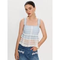 ราคา [Pomelo] Pomelo. x Janesuda เสื้อลูกไม้ดีไซน์เลเยอร์ / Pomelo. x Janesuda Ruffled Tiered Top (41208325618)