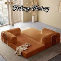 ราคา Trikings Teddy Velvet โซฟามัลติฟังก์ชั่นห้องนั่งเล่นเตียงโซฟานุ่มสบายนอนนั่งเฟอร์นิเจอร์ที่ดี (45252994729)