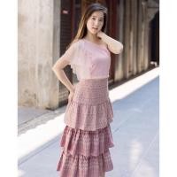 ราคา three layers skirt thai fabric กระโปรงผ้าฝ้ายไทลายไทย กระโปรงเลเยอร์3ชั้น (8336377164)