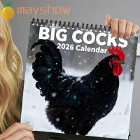 ราคา MAYSHOW Big Roosters Wall Calendar, หนาสองด้านหน้า 2026 Rooster ปฏิทิน, การ์ตูนตลกเกลียว Binding รูปแบบสร้างสรรค์เดสก์ท็อปปฏิทินตกแต่งบ้าน (50054629713)