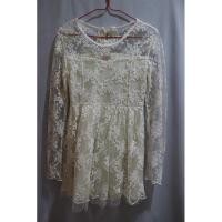 ราคา เดรสออกงานสวยๆลูกไม้สวยทั้งตัวเดรสสีขาวลูกไม้มือสอง (22622221676)