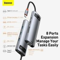 ราคา อุปกรณ์เสริมคอมพิวเตอร์ Baseus Adapter 8 in 1 Type C HUB for MacBook Notebook HUB-CV0G อะแดปเตอร์ อะแดปเตอร์เสียง (8386979278)