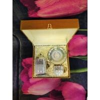 ราคา แก้วเบญจรงค์พร้อมถ้วยกาแฟในกล่องผ้าไหม สุดหรู งานเขียนปราณีต (22460646319)