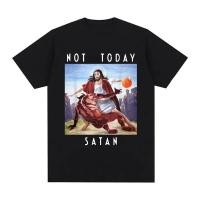 ราคา เสื้อยืดลาย Black Humor Not Today Satan Jesus Vs Satan สไตล์ฮาราจูกุ เสื้อยืดลำลองแฟชั่นตลกสำหรับผู้ชายและผู้หญิง เสื้อผ (53055890799)
