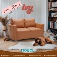 ราคา MOBLE โซฟา2ที่นั่งสไตล์มินิมอล รุ่น IVY สีนำ้ตาล หนังเทียมPU (25138279728)