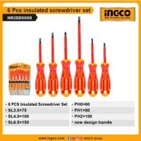 ราคา INGCO HKISD0608 ชุดไขควงหุ้มฉนวน ชุดไขควงกันไฟ ชุดไขควง 6 ชิ้น 6 PCS Insulated Screwdriver Set (5895985291)