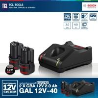 ราคา Bosch ชุดแท่นชาร์จเเละแบตเตอรี่ Starter Kit 2.0Ah | 2 x GBA 12V 2.0Ah + GAL 12V-40 (41757756047)
