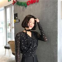 ราคา ✨shiny star✨ เสื้อแขนยาวสีดำลายดาว วิบวับ ฟรุ้งฟริ้ง คอวีป้ายหน้า จั้มปลาย มาพร้อมโชกเกอร์ปรับระดับได้ (1011173603)