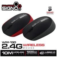 ราคา SIGNO เม้าส์ไร้สาย รุ่น WM-130 (Black/Red) Wireless Optical Mouse (13054894799)