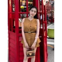 ราคา Phapassz - เซต3ชิ้น เสื้อคอปกทรงสูทแขนกุดงานหรูดูไฮโซ แต่งกระดุม มาพร้อมกางเกงขาสั้นและเข็มขัด สุดเก๋ #bk (27788185505)