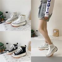 ราคา พร้อมส่งจากไทย รองเท้าผ้าใบ เสริมส้นหนา ผ้าใบส้นหนา 3.5 cm ผ้าใบ (22614347403)