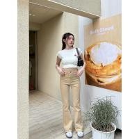 ราคา เกงยีนส์ขาม้าผ้ายืดสีครีม (24725684311)