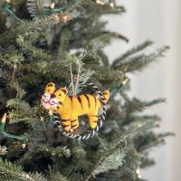 ราคา 【งานเฟลท์】ของตกแต่งวันคริสต์มาส ตุ๊กตาใยขนแกะ เสือเซอร์คัส / Felt Ornament - Circus Tiger (20286830248)