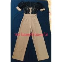 ราคา จั้มสูทขายาวลายลูกไม้สีดำ (20363542720)