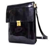 ราคา กระเป๋าหนังแท้ สะพายไหล่ สะพายข้าง shoulder bag กระเป๋ามือสอง กระเป๋าหนังสีดำ หนังฟูลเกรน yonvintage (22287494211)